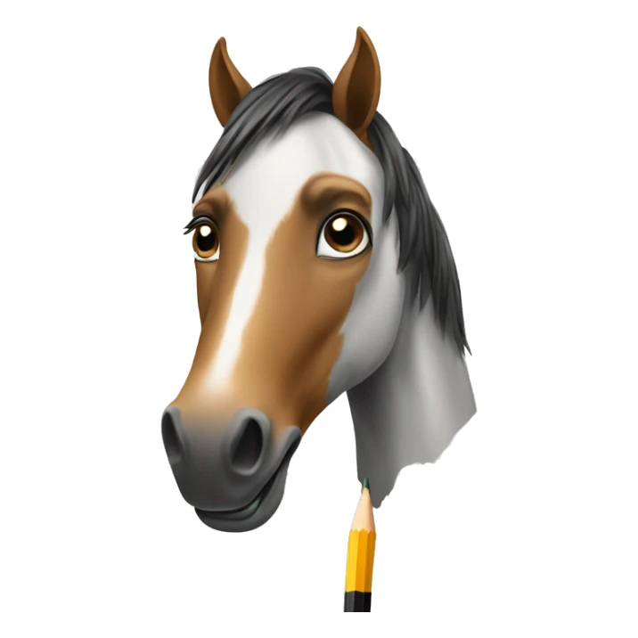 horse with pencil sticker