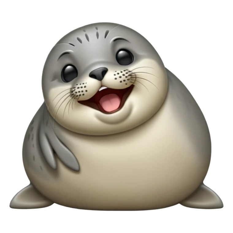 cinematic-cute-realistic yawning-harbour-seal-portrait-emoji,-head-tilted-slightly-with-a-dramatic,-wide-open-yawn,-showcasing-a-smooth,-rounded-body-with-gently-drooping-features-and-sleepy,-half-closed-eyes,-simplified-yet-irresistibly-adorable sticker