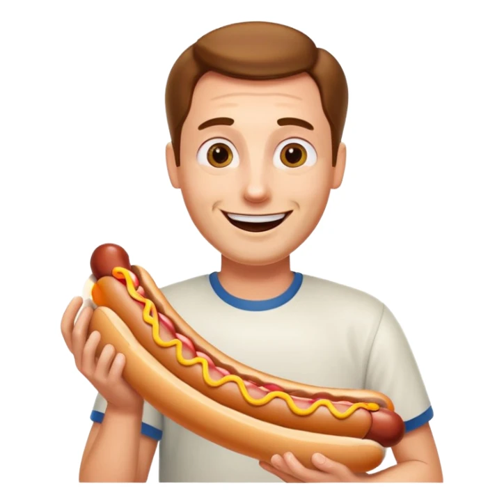 Guy with a lot of hotdogs sticker