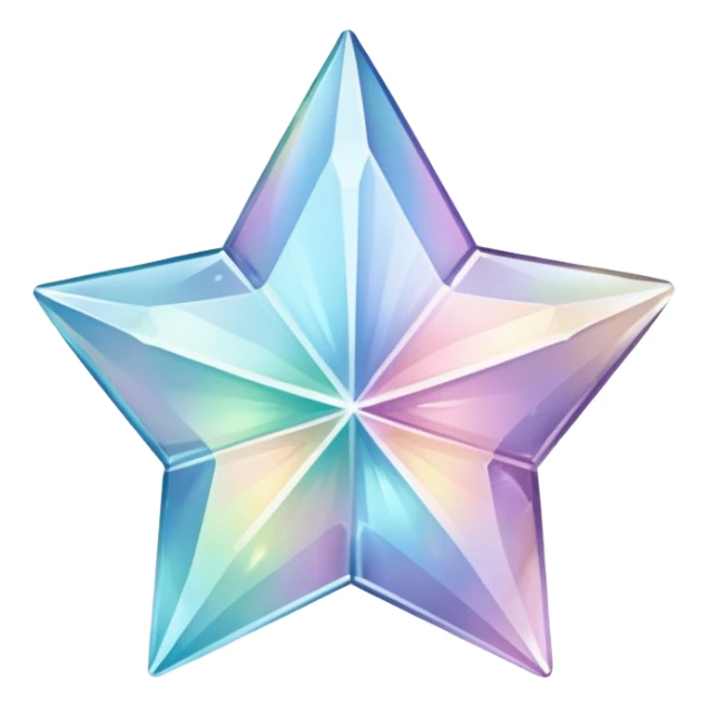 Pastel iridescent glass crystal estrella tornasolado sticker