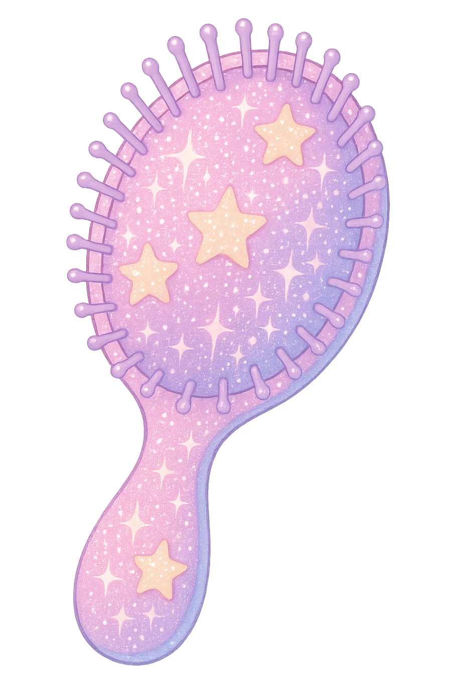 girly sparkling hairbrush, cute, shiny sticker