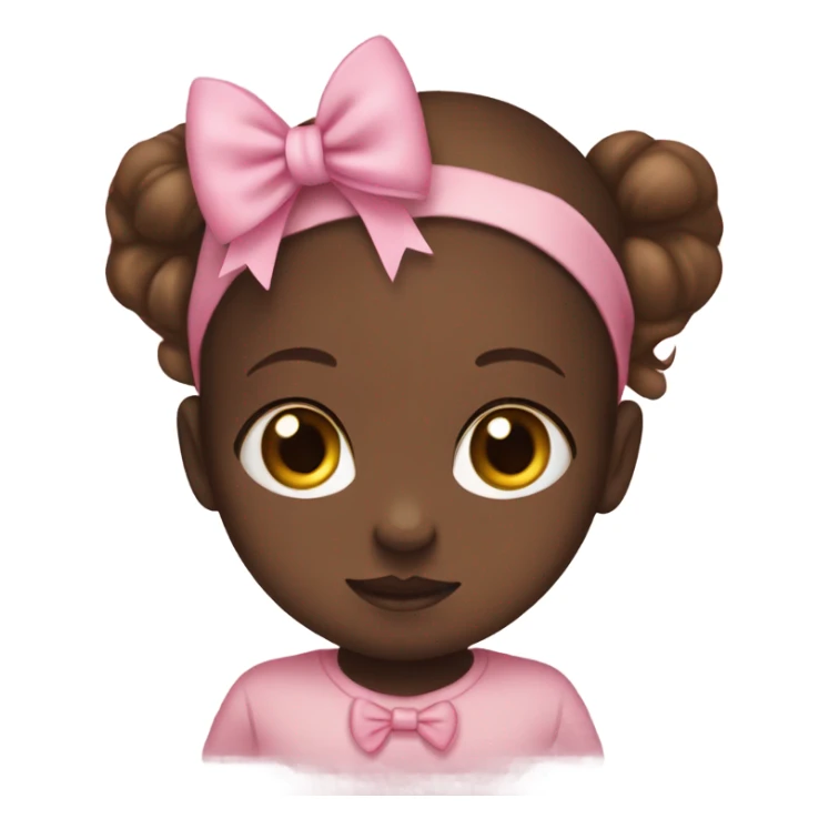 white newborn with pink bow and cute hazel eyes sticker