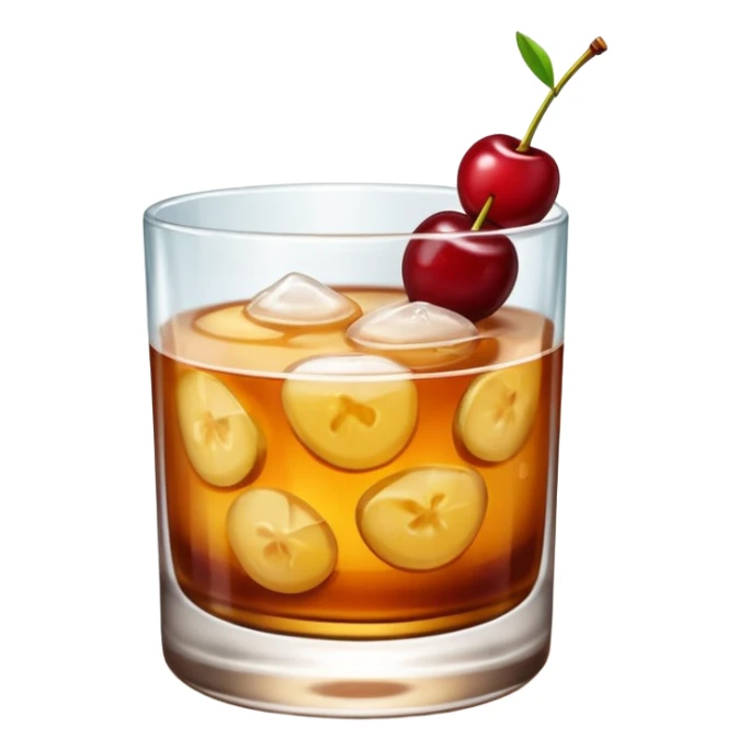 Emoji with an amaretto sour cocktail without face, normal glass sticker