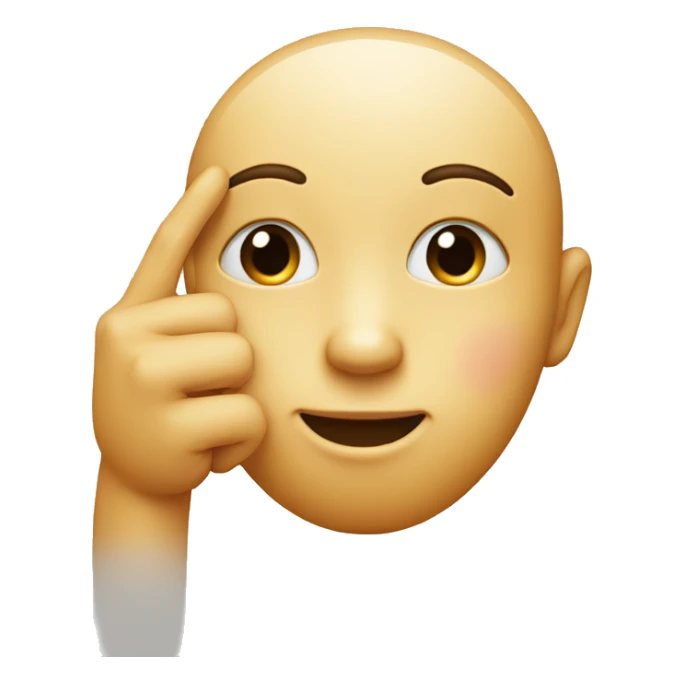 Bashful kissing face, with peace sign hand sticker