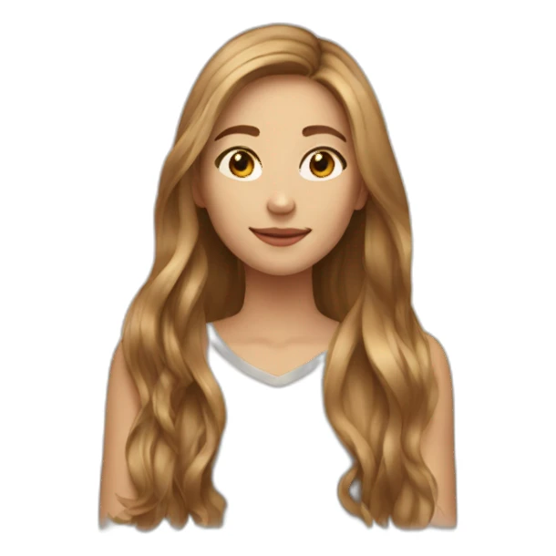 Very long light brown hair young woman sticker