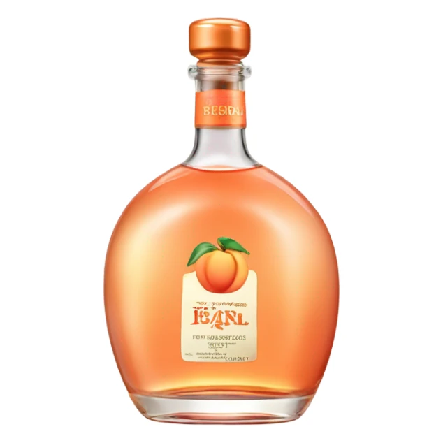 liquor bottle with peach ice liquor sticker
