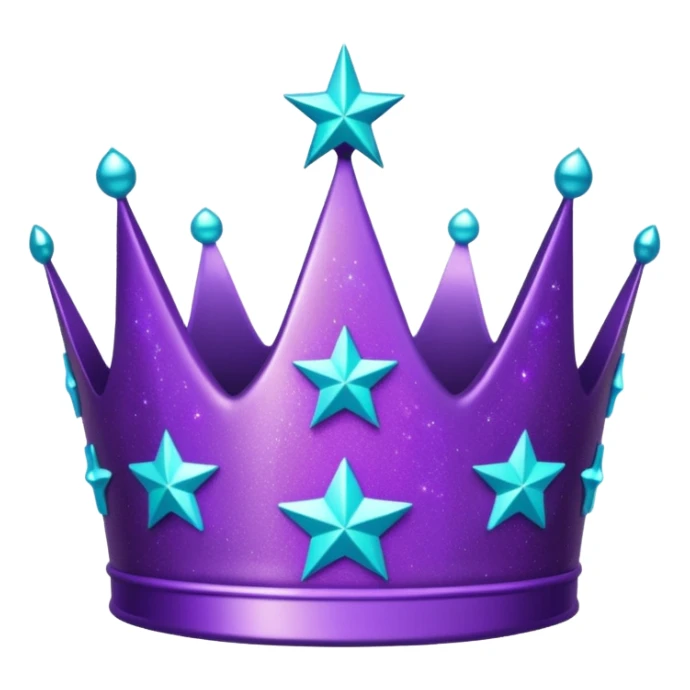 Feeling purple cian crown shine star glitter sticker