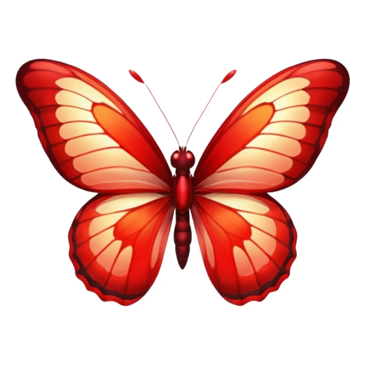 UNA BUTTERFLY RED FANTASY, PERO DEBE SER UN ROJO UN POCO CLARO, no debe ser tan rojo intenso, DEBE SER MÁS CLARO . DEBE TENER ESTE TONO APROX: #BF1736 sticker