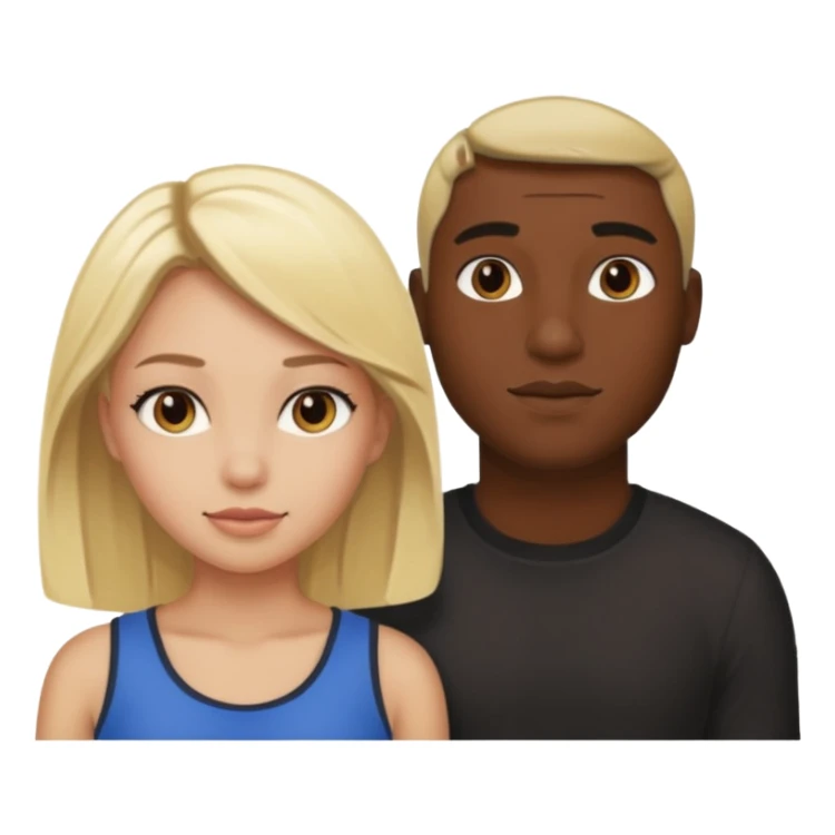 a super black guy with a blonde girl sticker