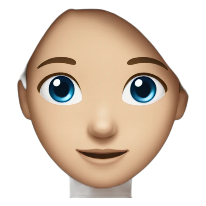 smiling girl with brown hair and blue eyes sticker