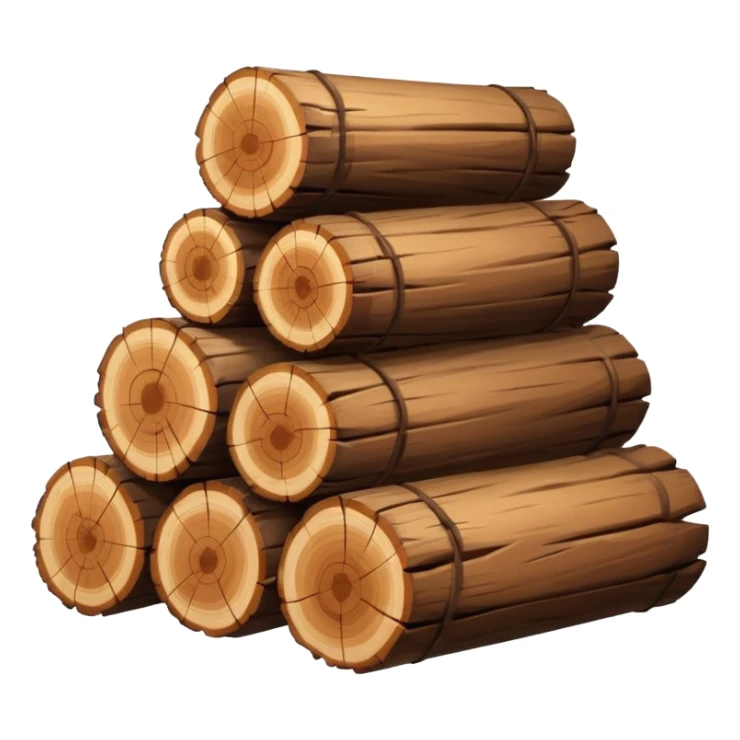 sm pile of wood logs emoji sticker