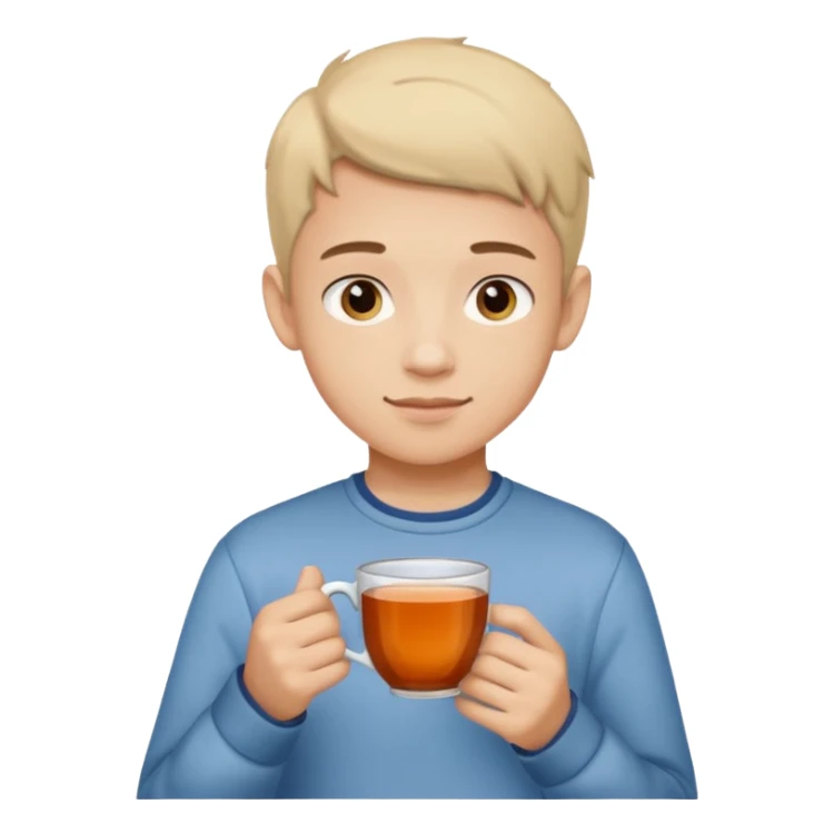 The boy teen with a cup of tea sticker