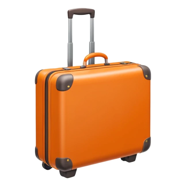 3D minimal icon of a suitcase in color code #FF3D00, clean and modern, symbolizing taking paid time off. Simple, bright, high-end style. sticker
