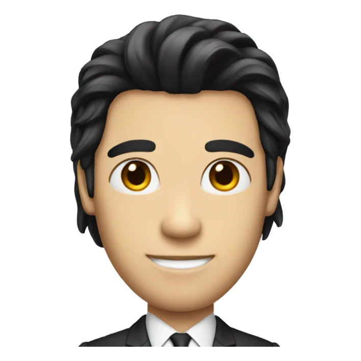 Suit man with long black hair  sticker