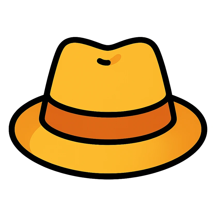 A gold fedora emoji sticker