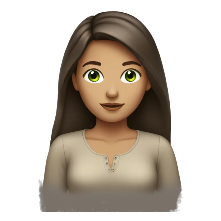 Tan brunette girl with green eyes  sticker