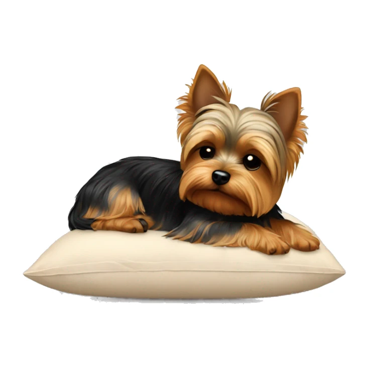 Yorkie dog laying on a pillow sleeping sticker