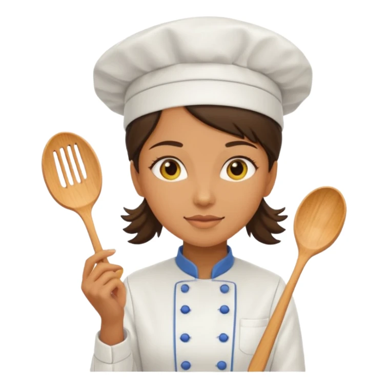 a woman chef wearing a bright yellow uniform, no posing sticker