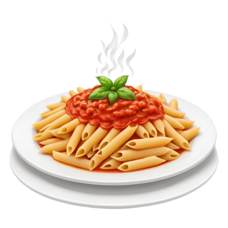 penne pasta with red marinara sauce on a plate sticker