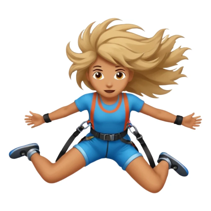 extreme sports lover face bungee jumping face only with hair flying sticker