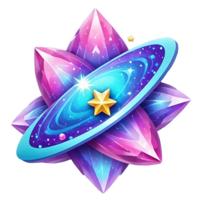 Nebulae galaxy sparkly starry shiny blue and purple and pink and turquoise crystal sticker