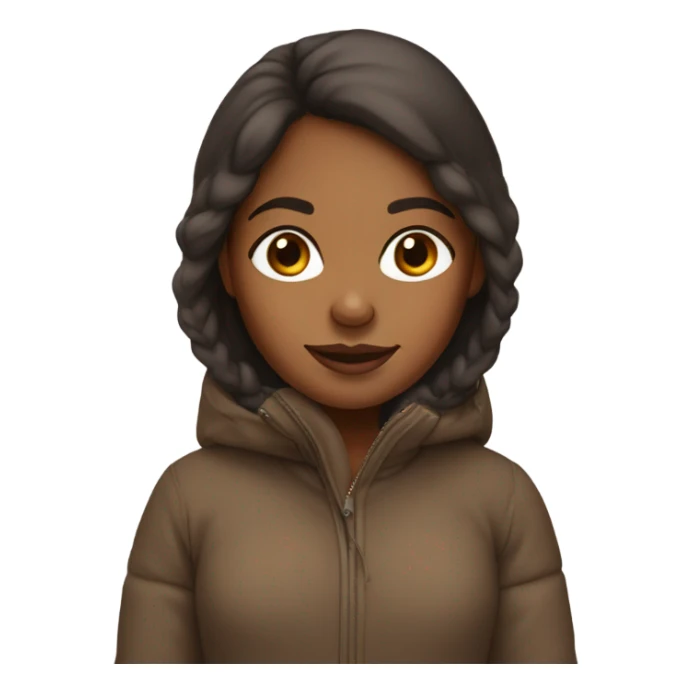 Brown girl with brown hair in a snow suit  sticker