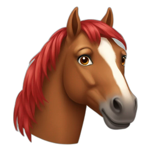 brown horse with red hair sticker