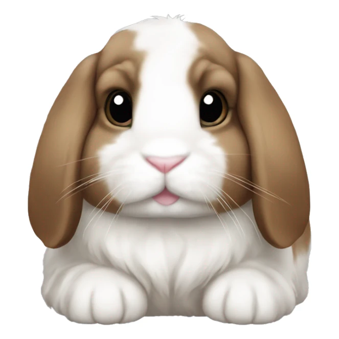 Brown and white holland lop bunny sticker