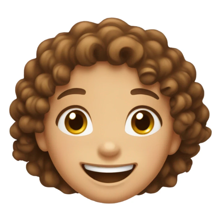 Cute girl laughing curly hair brown  sticker