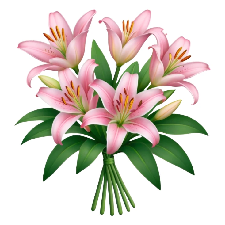 bouquet of baby pink lilies sticker