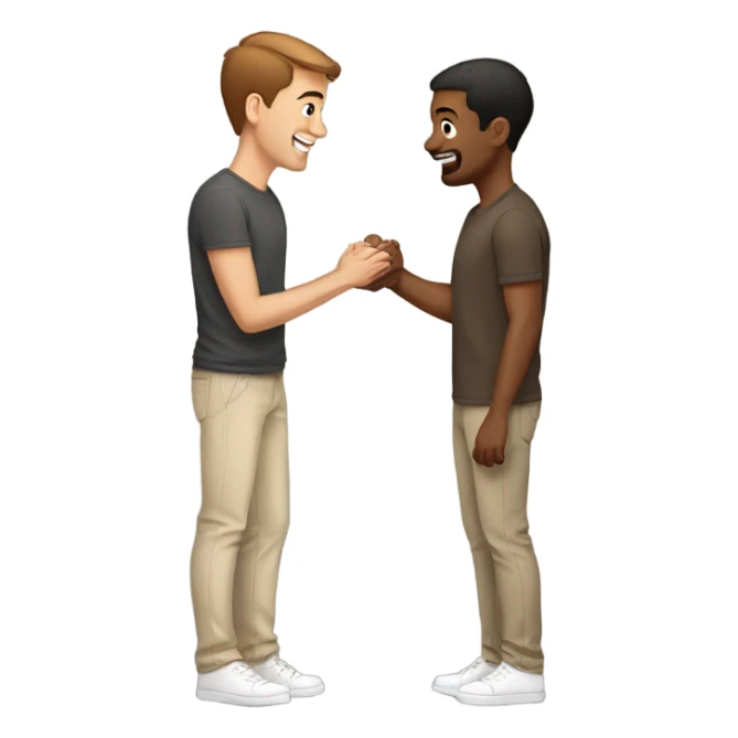 Brown short hair man proposing to another brown short hair man sticker