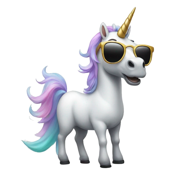 Unicorn flipping off with sunglasses sticker