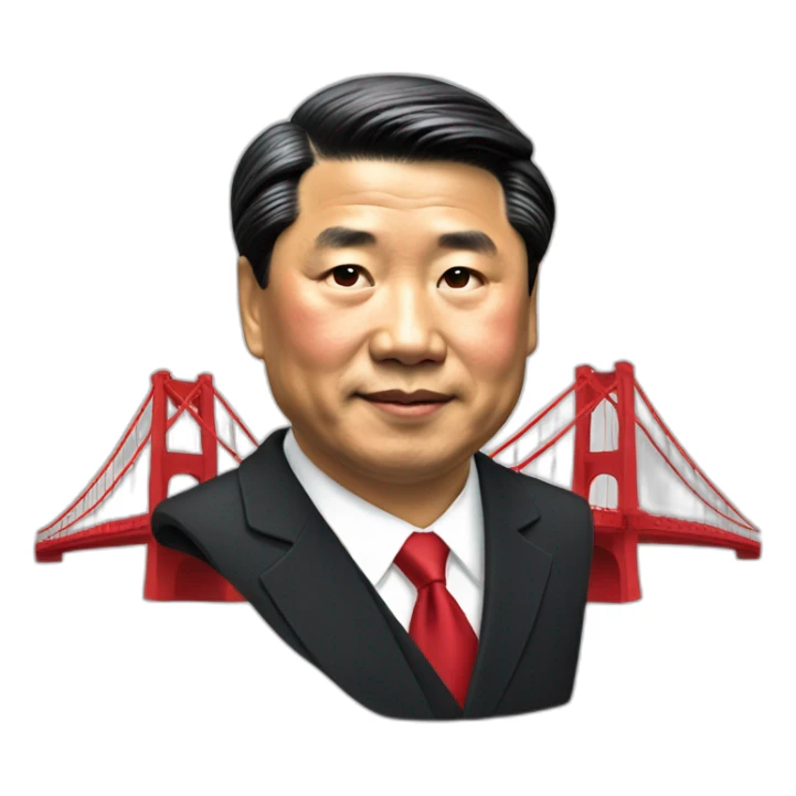 President Xi with Golden States Bridge sticker