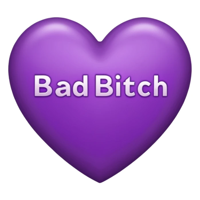 purple Bad bitch words written inside heart sticker