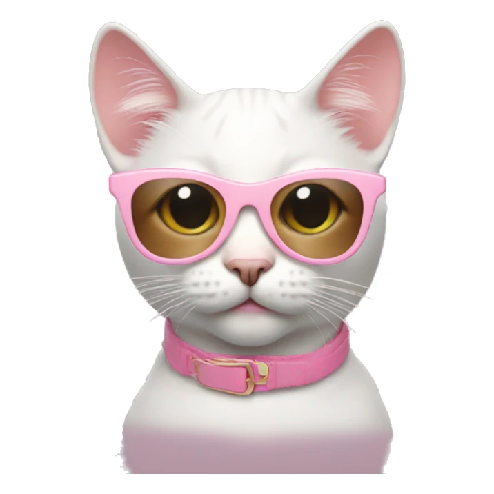 Cat with pastel pink sunglasses sticker