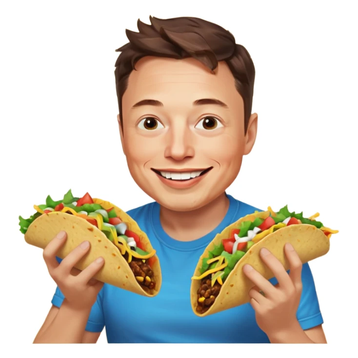 elon musk eating tacos sticker