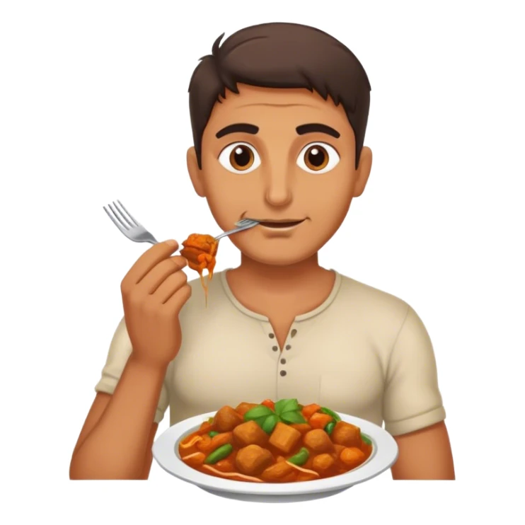 italian man eating indian food sticker