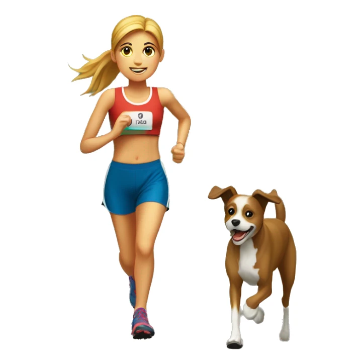 Canicross-activity-girl-runner-and-dog sticker