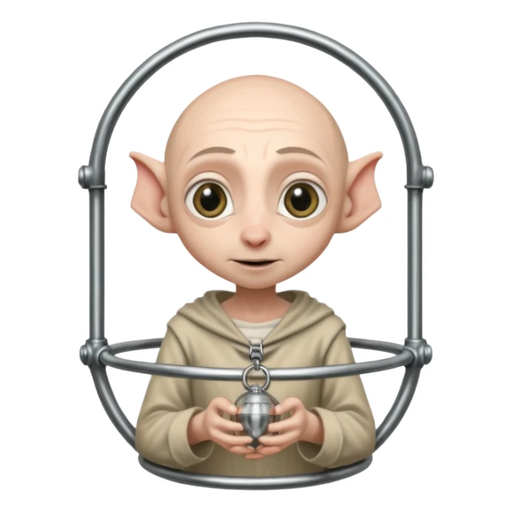 Dobby the house elf in steel chastity cage sticker