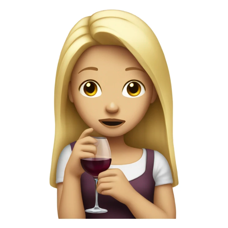 Crying blonde girl with wine glass sticker