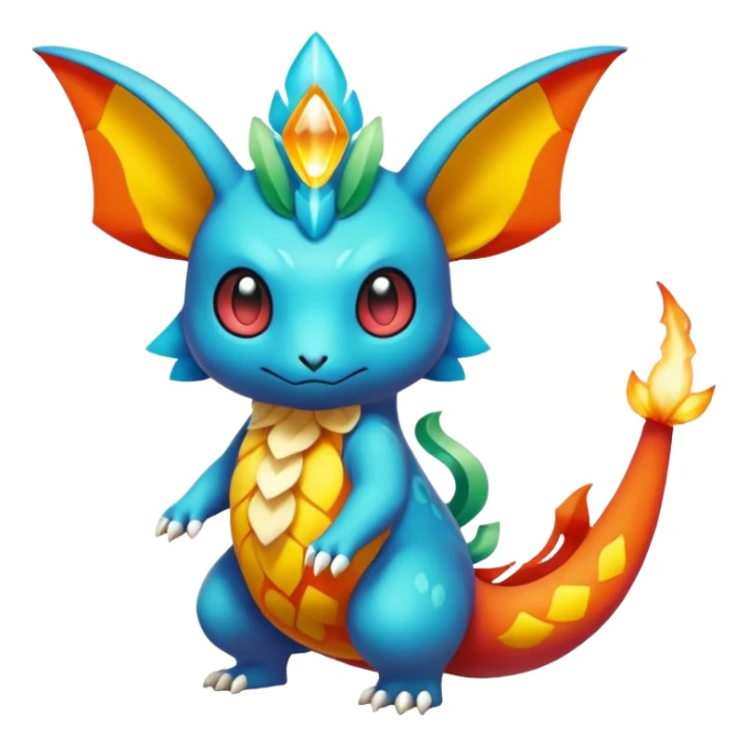 Elemental magical colorful exotic Pokémon-Fakémon-creature sticker