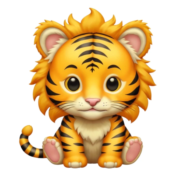 Baby Gold tiger holding a sun ☀️🐯 sticker