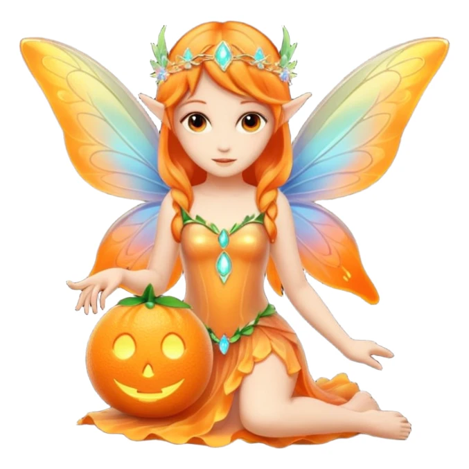 Orange Glowing Animalistic Fantasy-Inteleon-fairy sticker