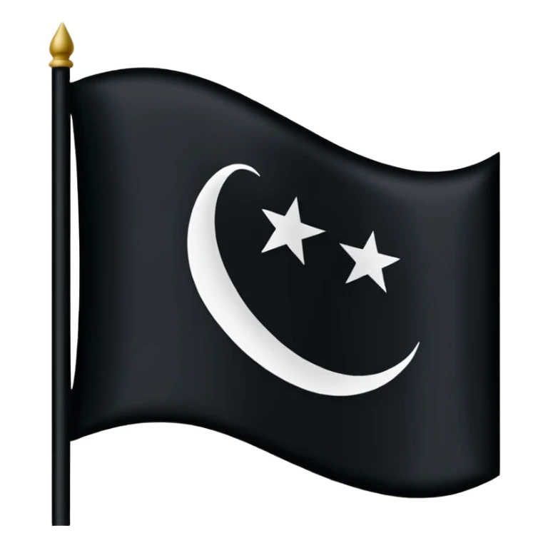 His flag was black with the Arabic writing 'لا اله الا الله' in white on it. sticker