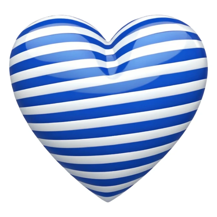 Royal blue and white striped heart sticker