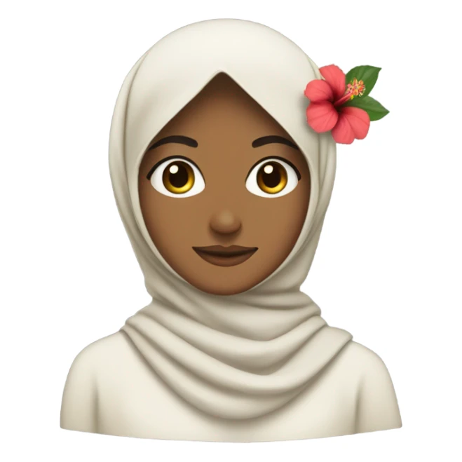 Hijabi with one hibiscus flower on her head sticker