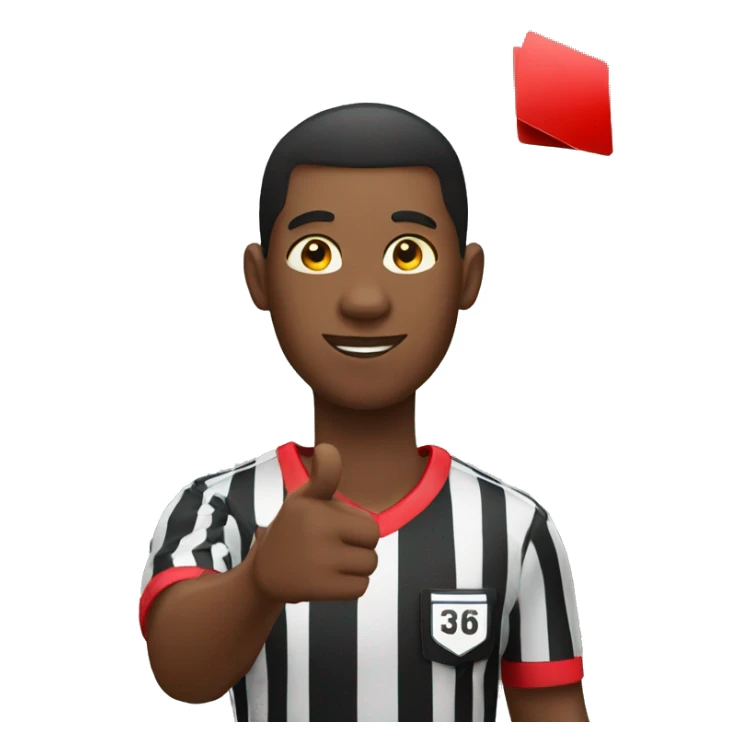 black male referee holding red card sticker
