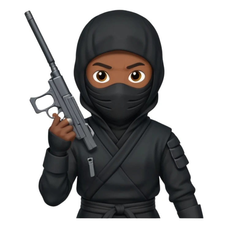 Una persona que sea así 🥷 pero con una pistola  sticker