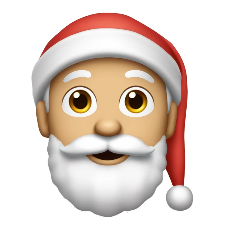 “An adorable Santa with a red suit, fluffy white beard, rosy cheeks, big eyes, and a red hat with a white pom-pom.” sticker