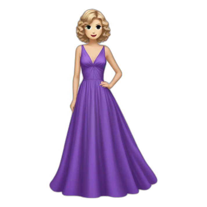 Taylor Swift with a big violet dress sticker